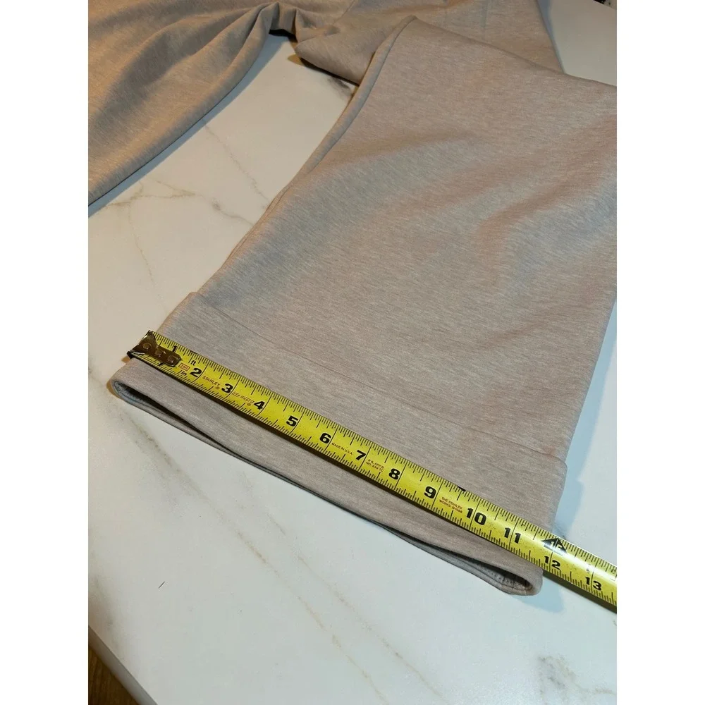 Express Stylist Wide Leg High Rise Pants Oatmeal Beige Pleated Cuffed 0R